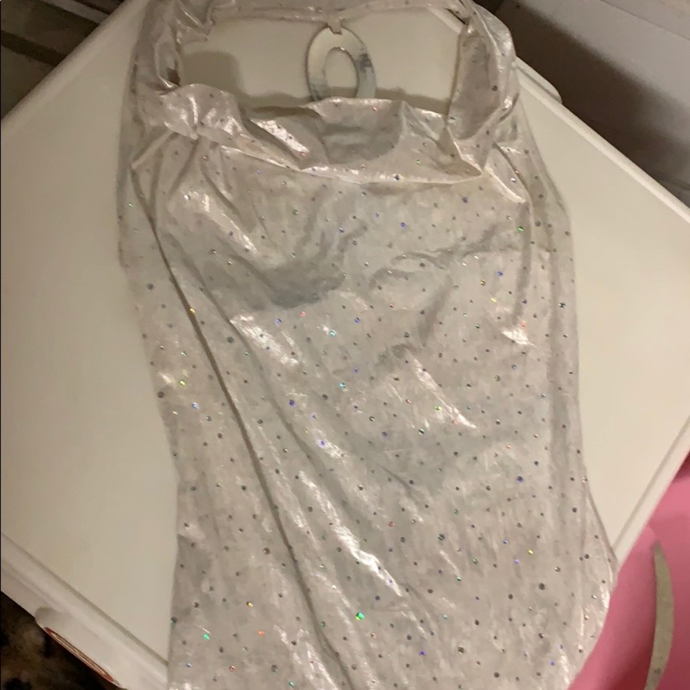Dots Sparkled Polyester and Spandex Sexy Top